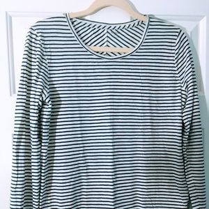 Madewell Whisper Cotton Striped Long Sleeve Tee, M